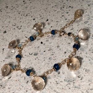 New Genuine Natural Golden Rutilated Quartz Apatite Topaz Bracelet